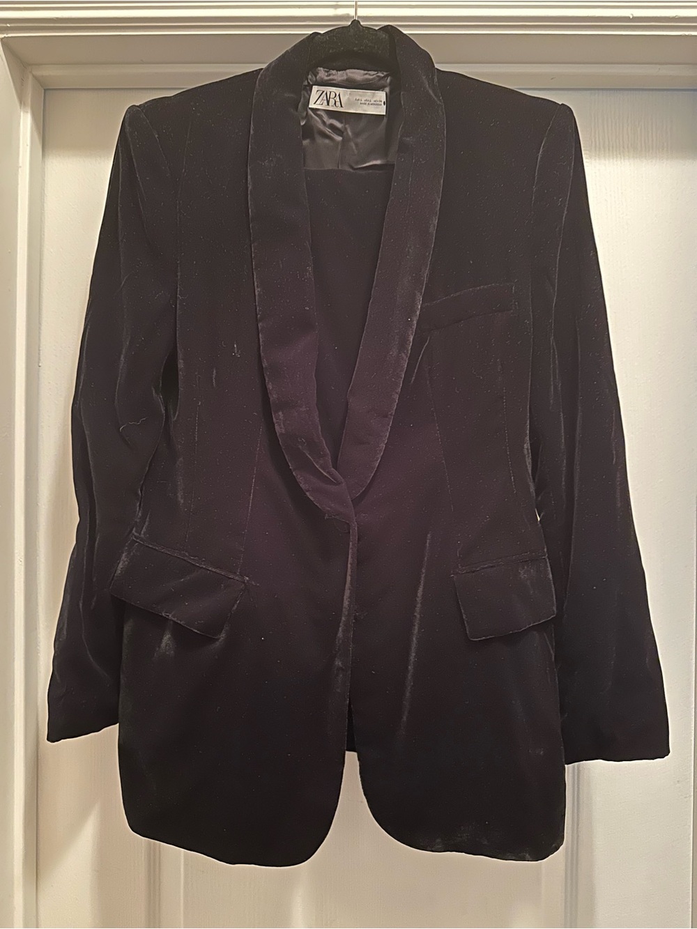 Zara Black Velvet 2-Piece Suit.